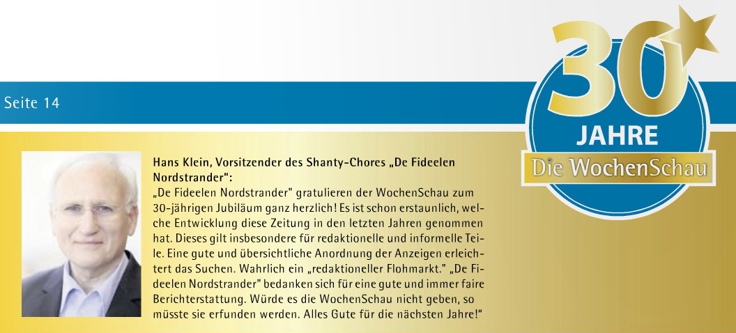 Kommentar Hans Klein zur Jubil&auml;umsausgabe der Wochenschau (Oktober 2014)